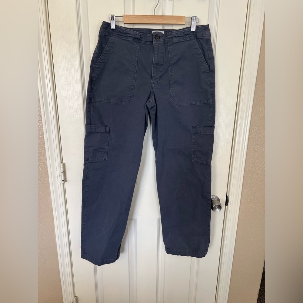 Marine Layer Cargo Pants Size 12 Blue Utility Straight Leg Stretch
